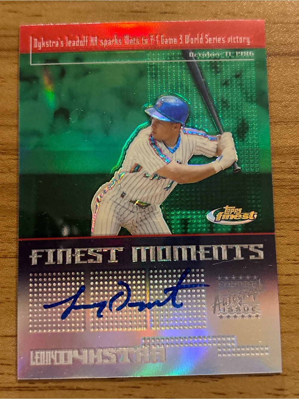 2004 Topps Finest Moments Lenny Dykstra On-Card Auto Autograph Mets FMA-LD